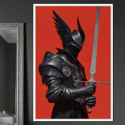 Midnight Vanguard Knight Oath Canvas Wall Art