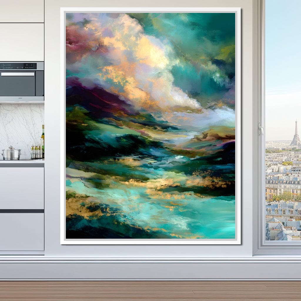 Aurora Tides of Golden Drift Canvas Wall Art