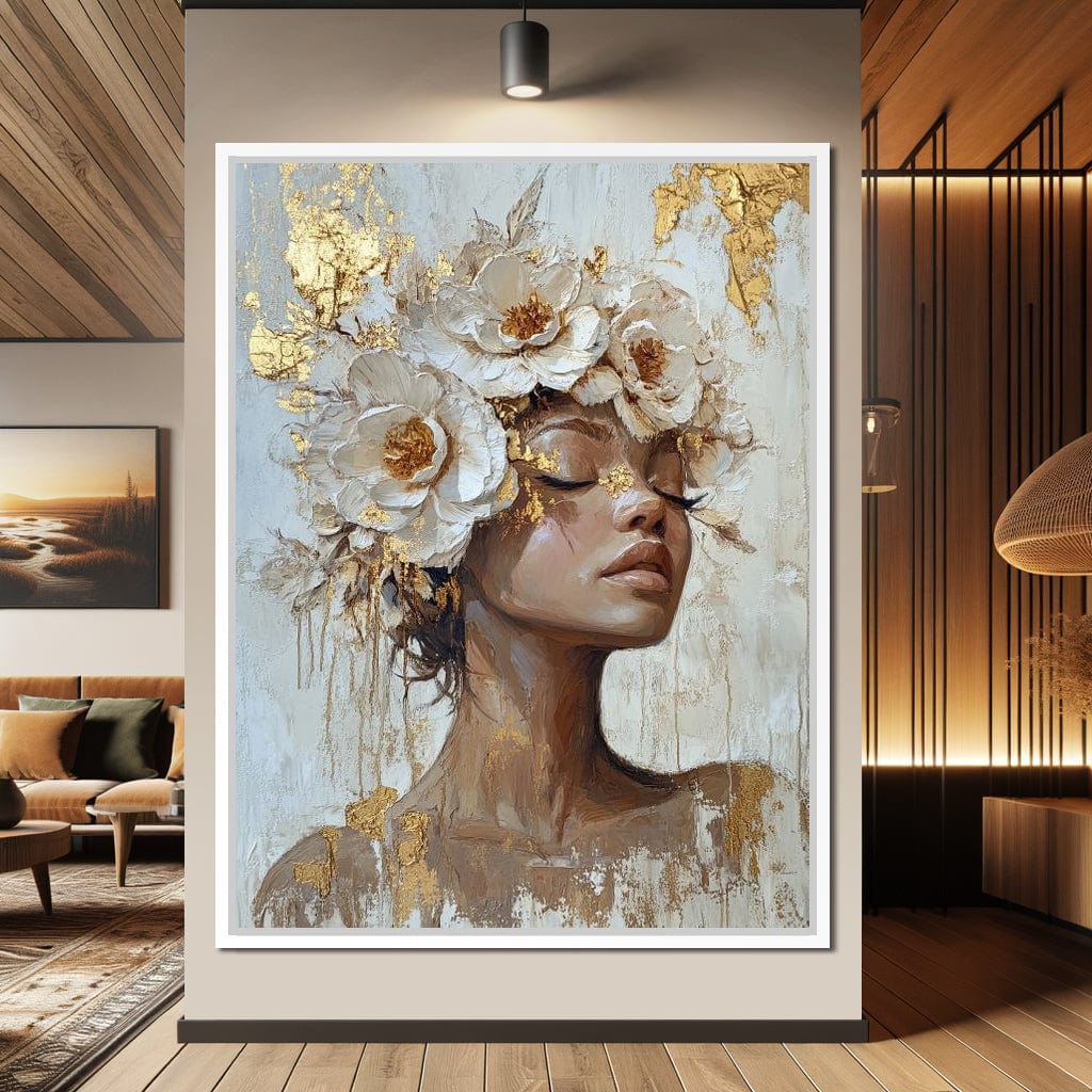 Golden Blossom Dream Essence Canvas Wall Art