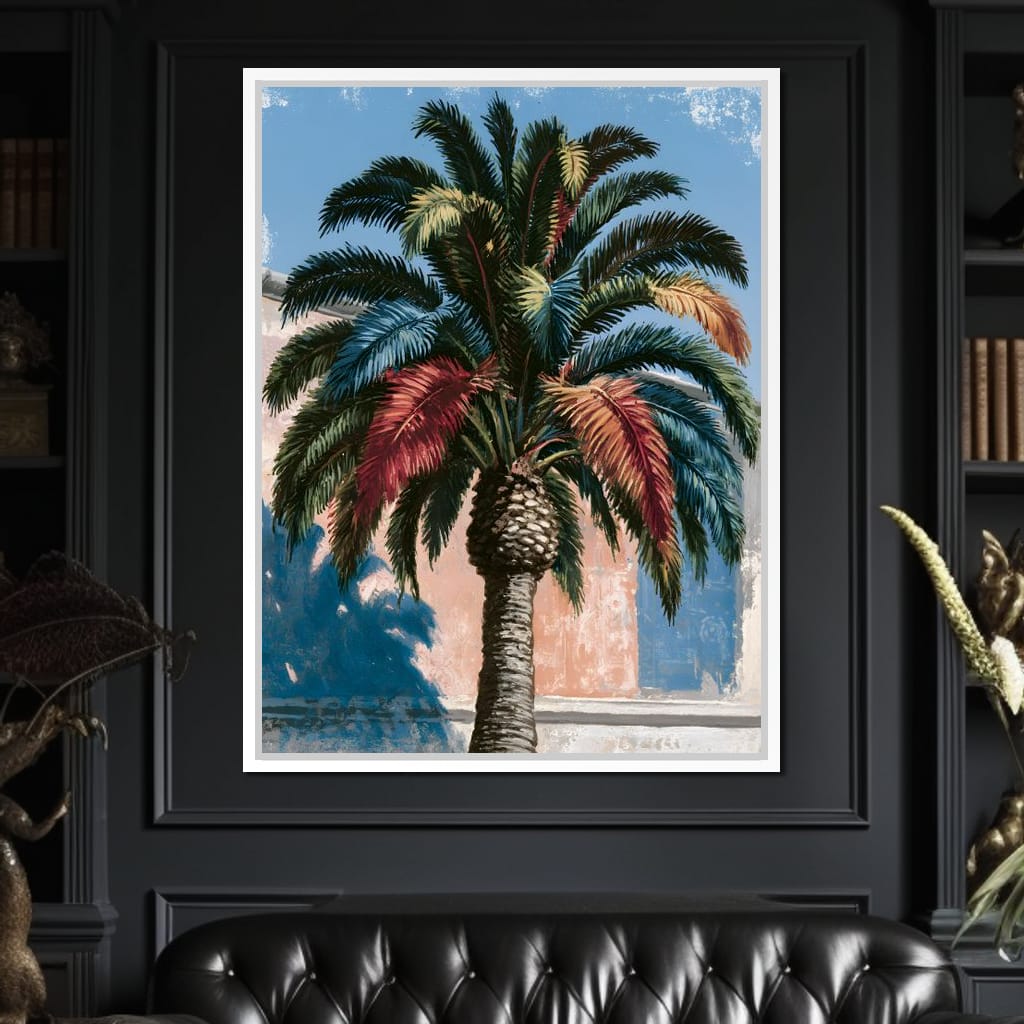 Painted Palms Under Southern Light Canvas Wall Art