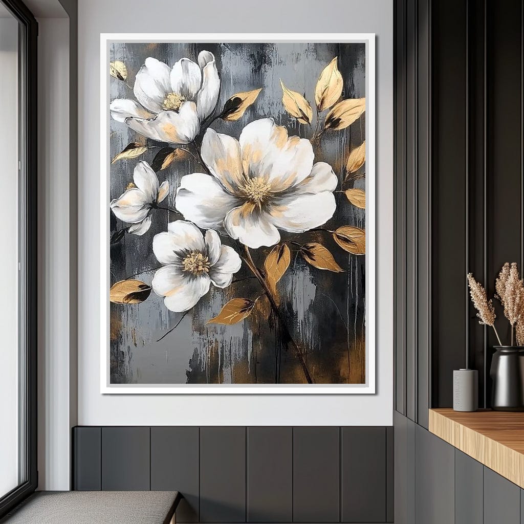 Golden Blossom Reflections Canvas Wall Art