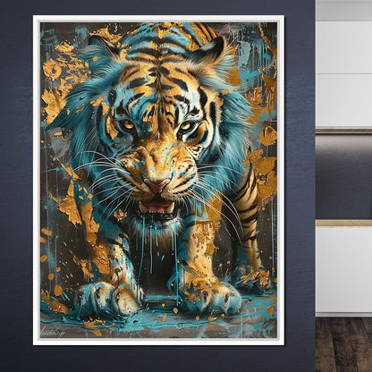 Majestic Radiance of a Golden Tiger Canvas Wall Art