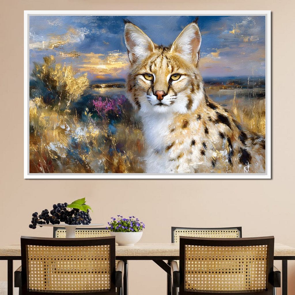 Savanna Serval Sunset Glow Canvas Wall Art