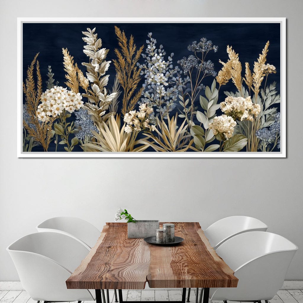 Midnight Botanical Bouquet Canvas Wall Art