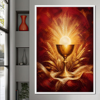 Sacred Grain and Golden Cup Canvas Wall Art