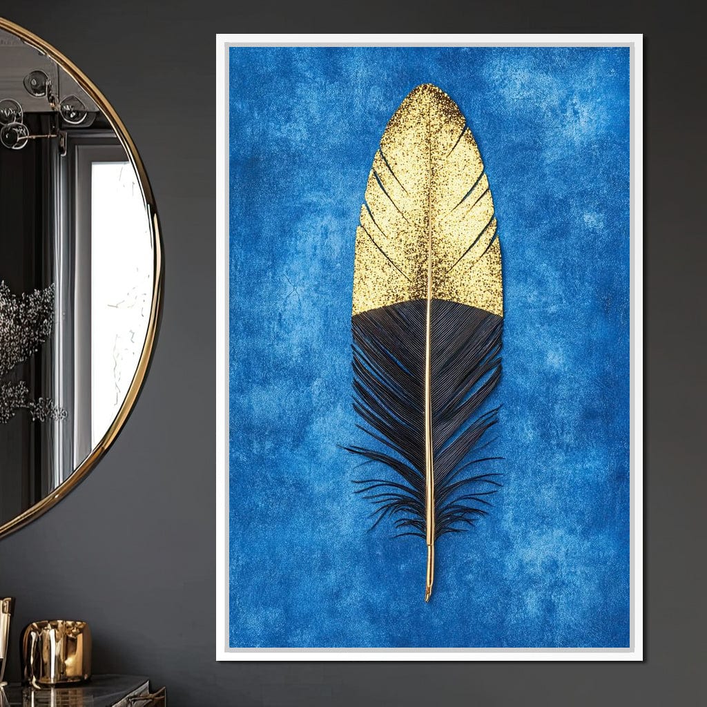 Golden Plume Harmony Canvas Wall Art