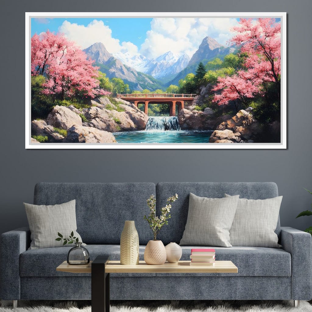 Bridge Over Tranquil Waters Canvas Wall Art