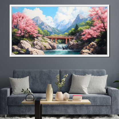 Bridge Over Tranquil Waters Canvas Wall Art