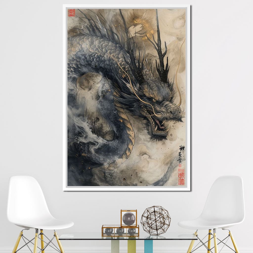 Mystic Dragon Tempest Canvas Wall Art