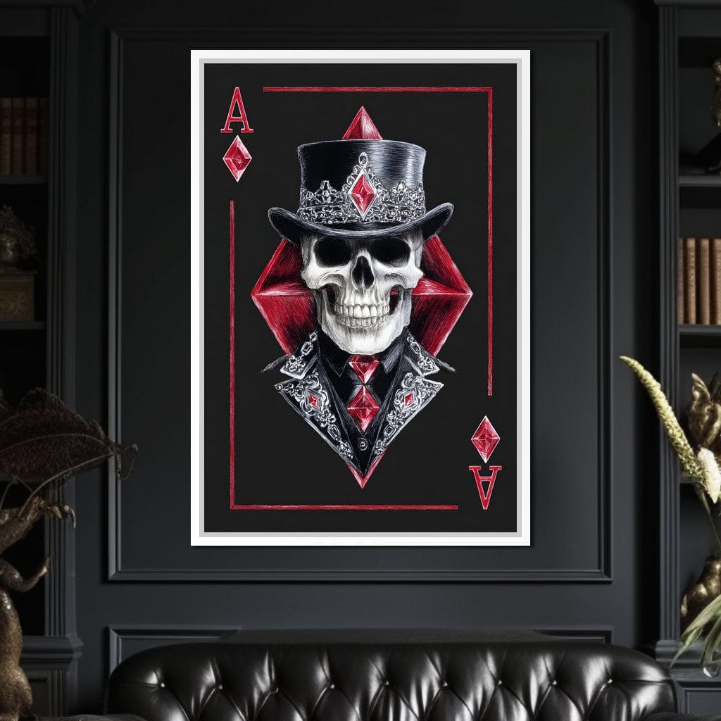 Ace Skeleton High Stakes Elegance Canvas Wall Art