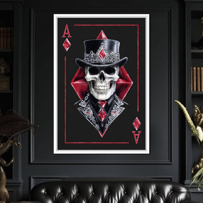 Ace Skeleton High Stakes Elegance Canvas Wall Art