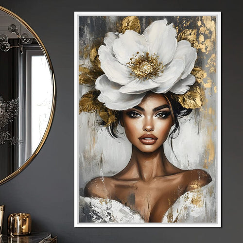 Golden Petals Elegance Enigma Canvas Wall Art