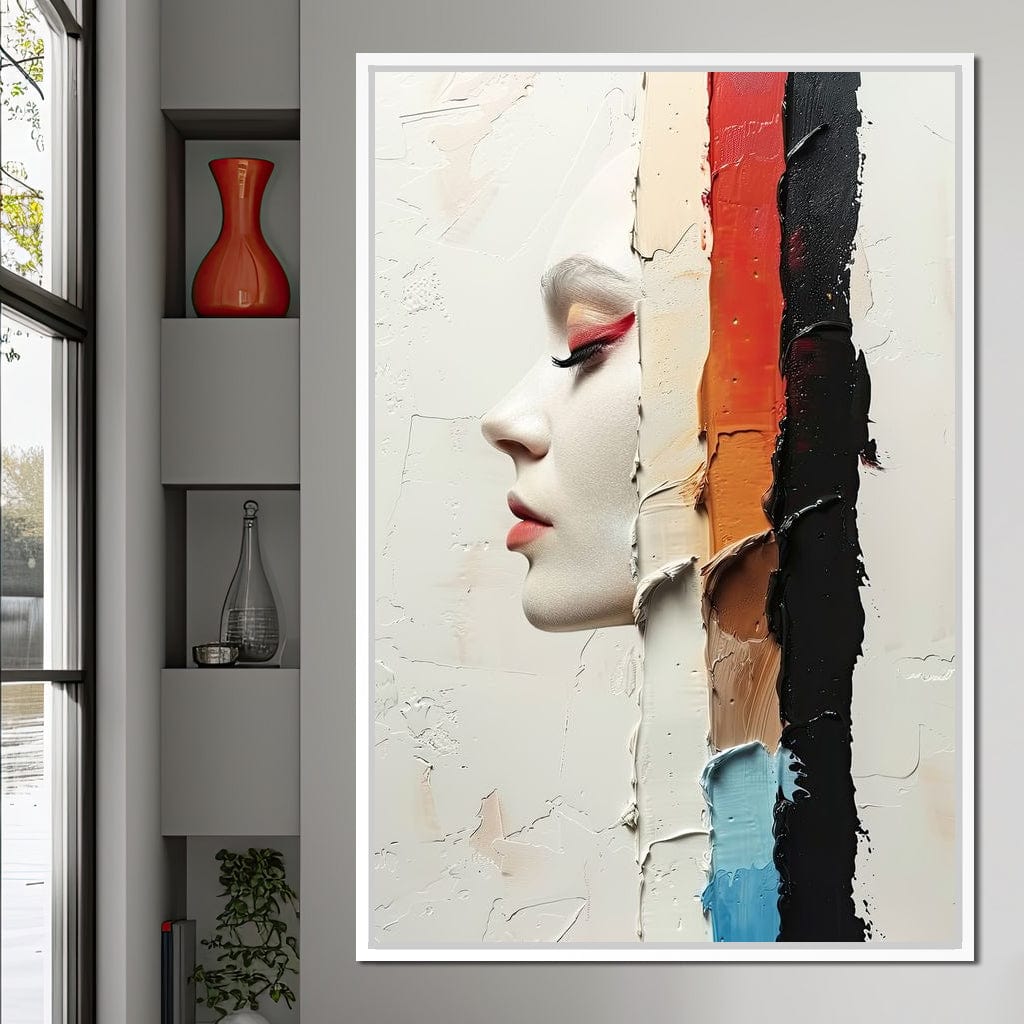 Painted Visage Fragmented Canvas Wall Art
