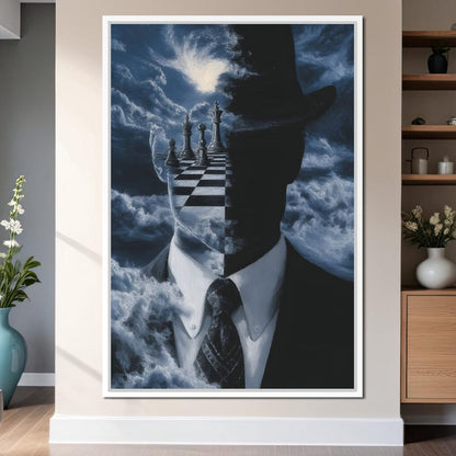 Surreal Chessboard Mind Horizon Canvas Wall Art