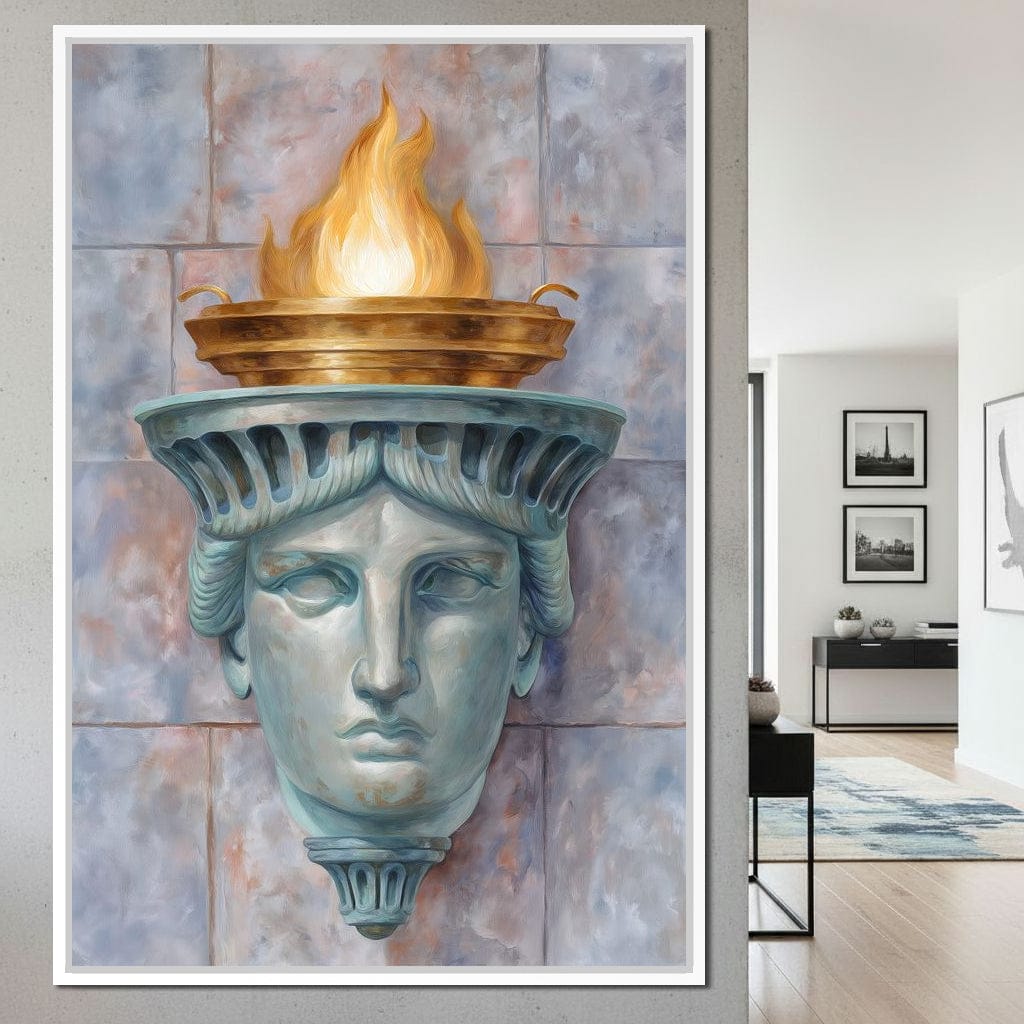 Liberty Torch Flame Portrait Canvas Wall Art