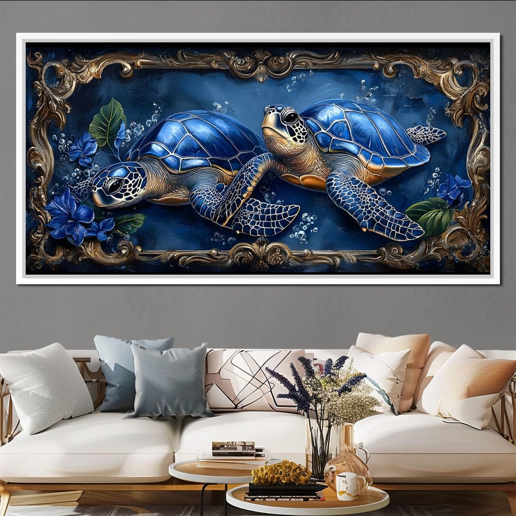 Oceanic Serenity Turtles Canvas Wall Art