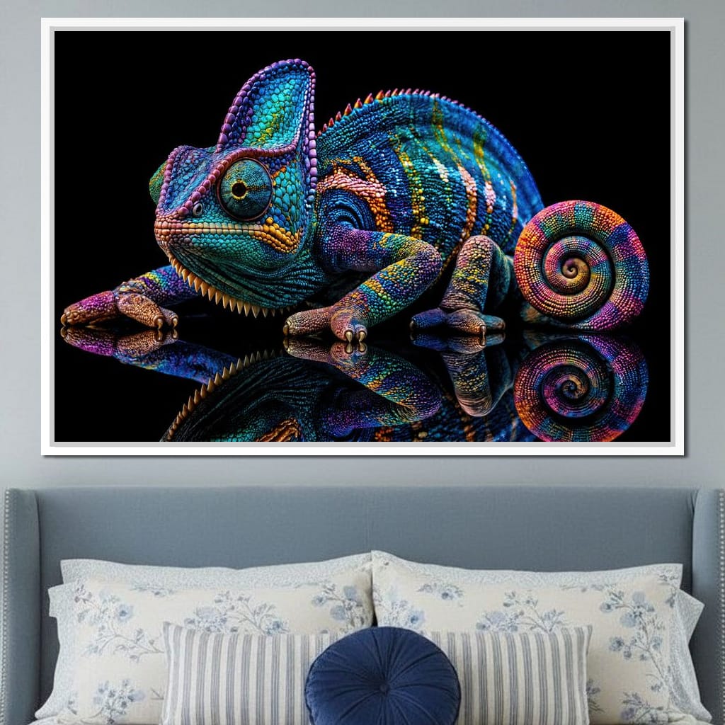 Chromatic Chameleon Canvas Wall Art