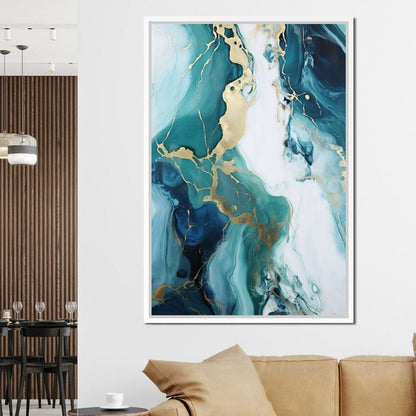 Glossy Marbling Liquid Abstraction Canvas Wall Art