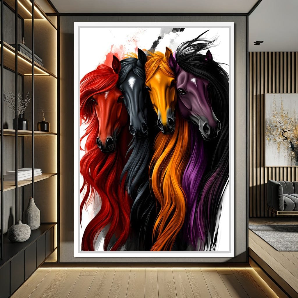 Equestrian Quartet Harmony Canvas Wall Art