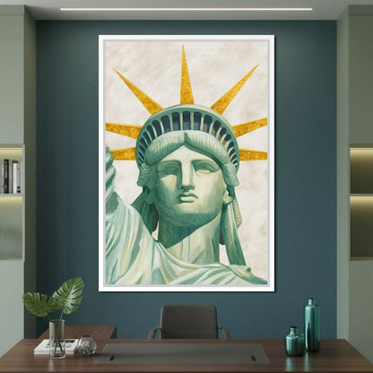 Liberty Crown Golden Rays Canvas Wall Art