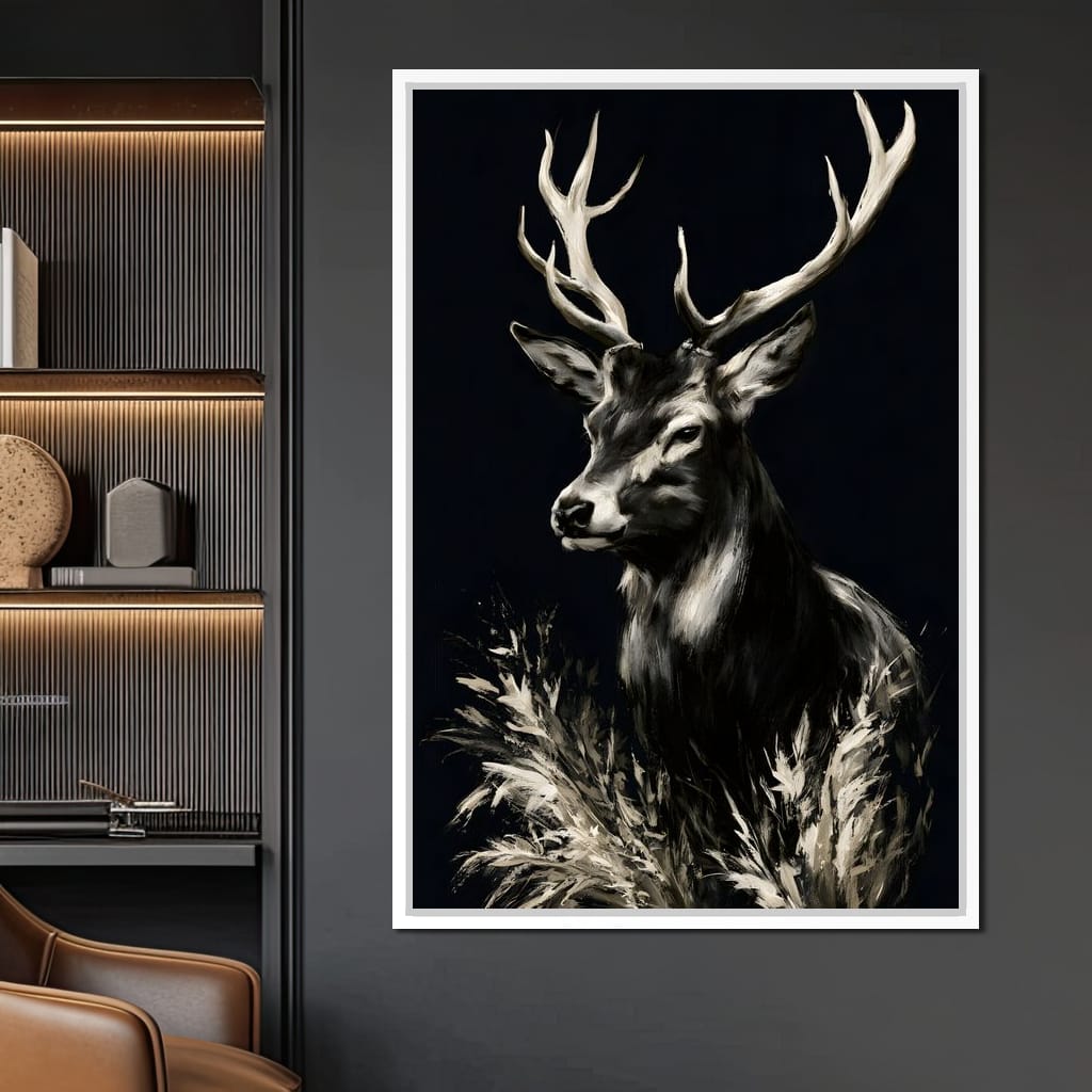 Silent Guardian of the Winter Grass Canvas Wall Art