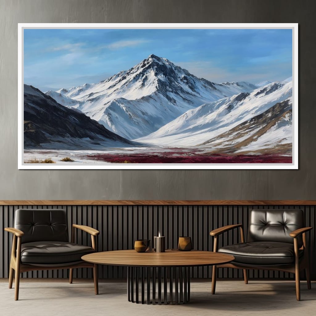 Snowy Alpine Peak Canvas Wall Art