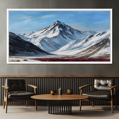 Snowy Alpine Peak Canvas Wall Art