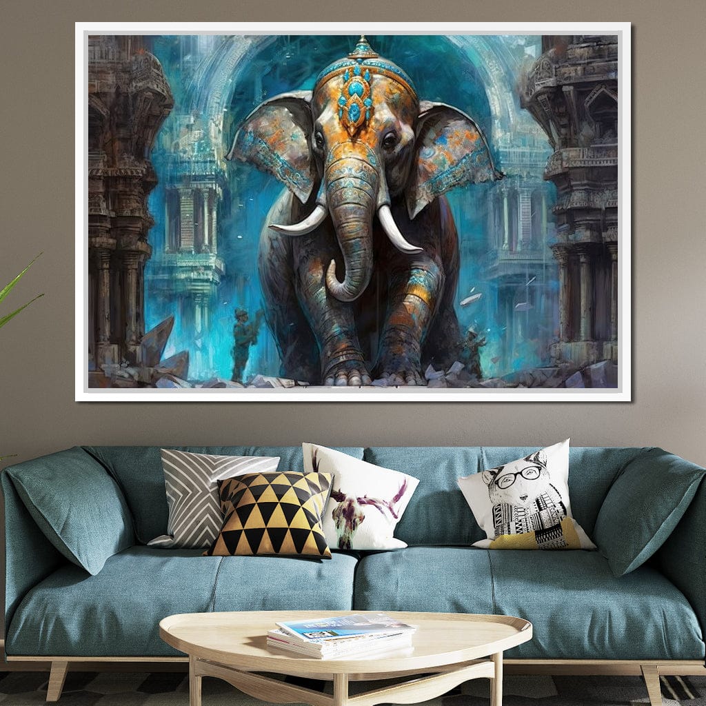 Hindu Temple Guardian Canvas Wall Art