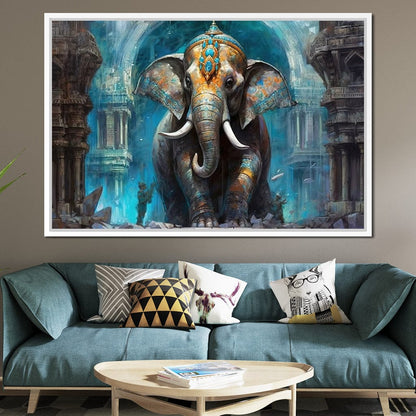 Hindu Temple Guardian Canvas Wall Art