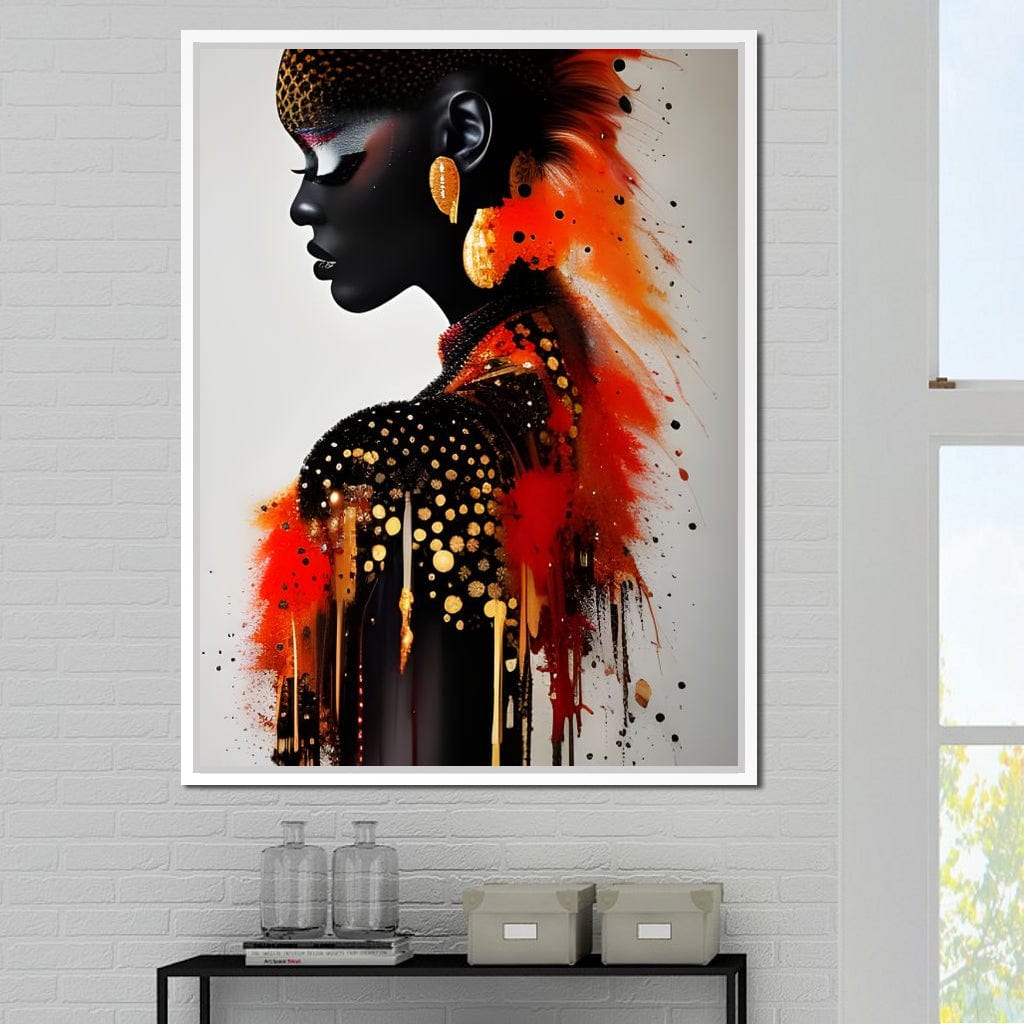 Female Portrait Paint Splash 035 Canvas Wall Art