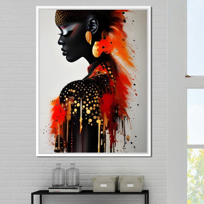 Female Portrait Paint Splash 035 Canvas Wall Art
