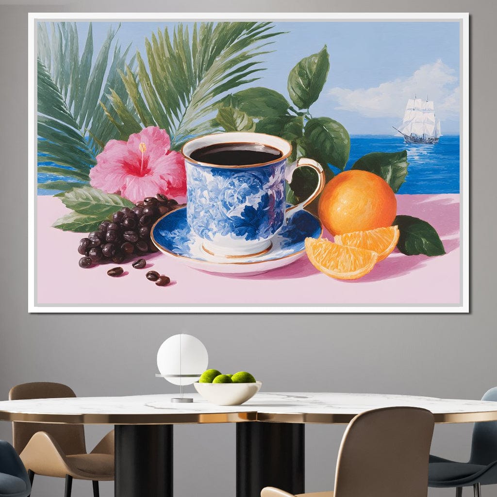 Tropical Voyage Morning Coffee Bliss Canvas Wall Art
