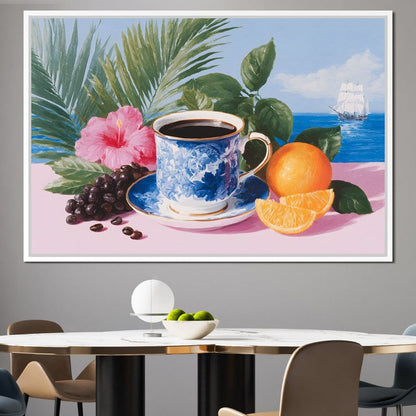 Tropical Voyage Morning Coffee Bliss Canvas Wall Art