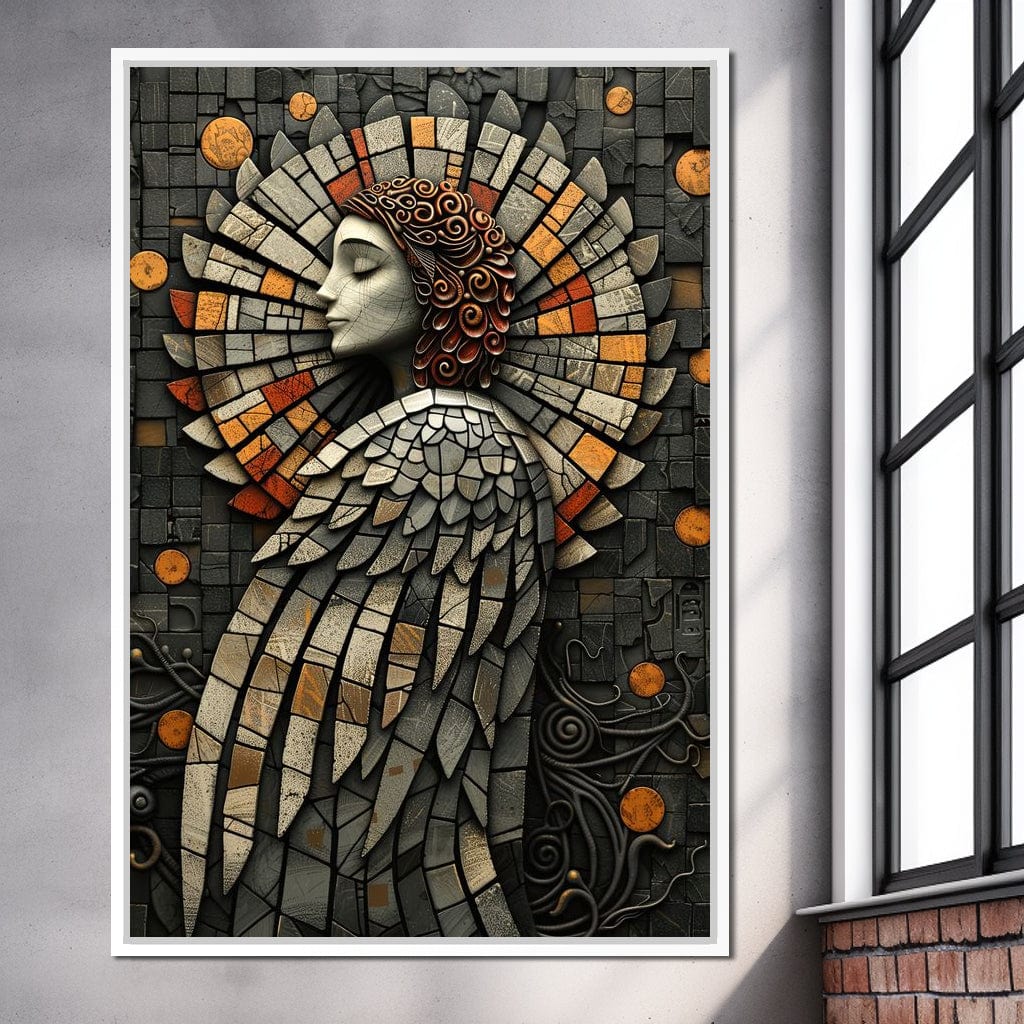 Mosaic Angel Enchantment Canvas Wall Art