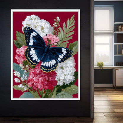 Midnight Butterfly Garden Bouquet Canvas Wall Art