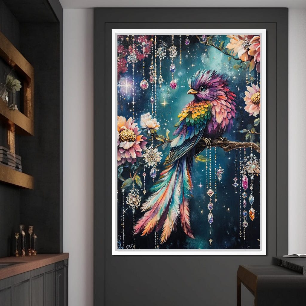 Enchanted Jewel Toned Bird Fantasy Canvas Wall Art