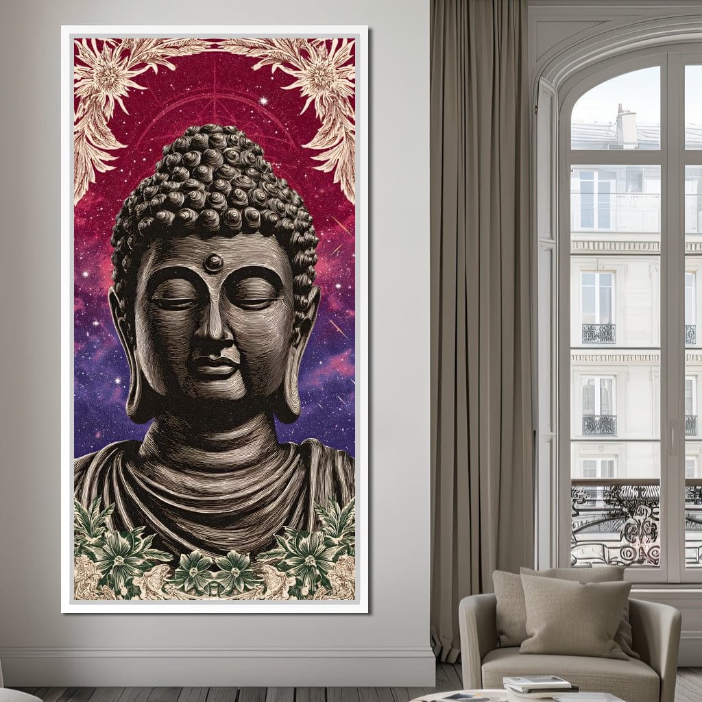 Celestial Buddha Tranquil Flow Canvas Wall Art