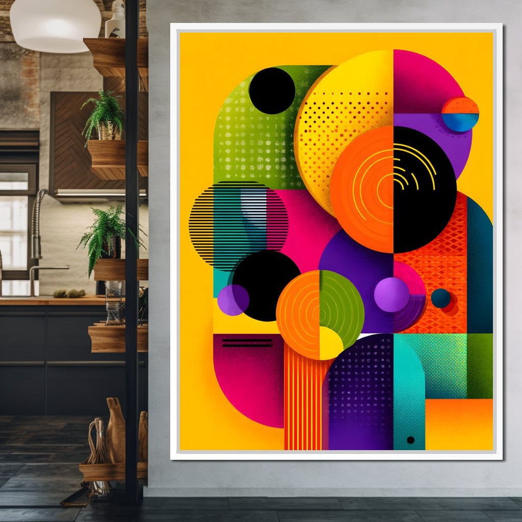 Vivid Geo Orbit Kaleidoscope Canvas Wall Art