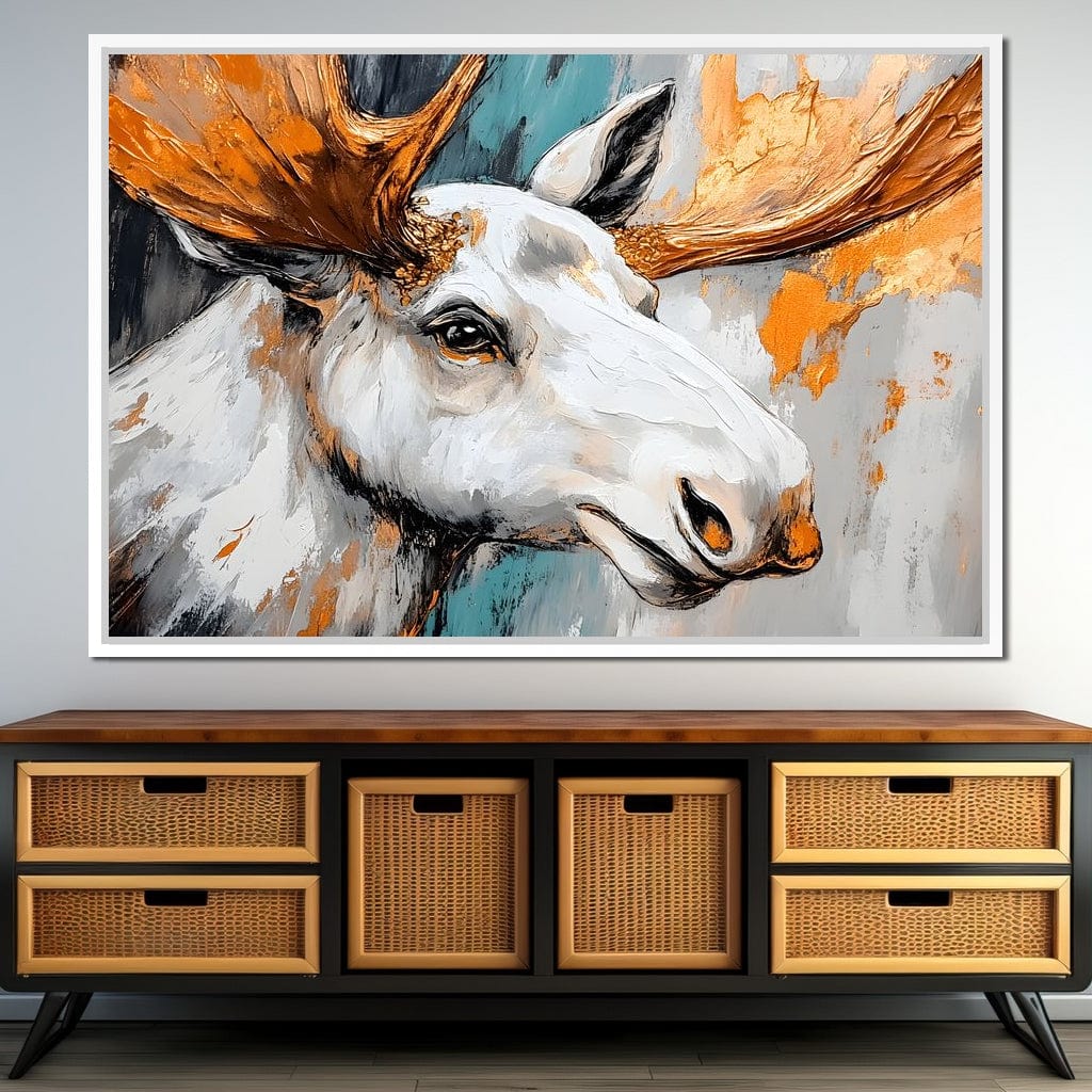 Moose Wilderness Strokes Canvas Wall Art