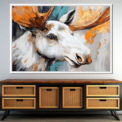Moose Wilderness Strokes Canvas Wall Art