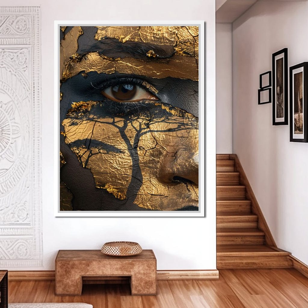 Golden Gaze Jungle Canvas Wall Art