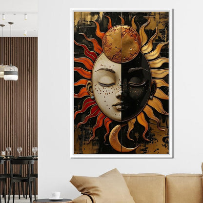 Solar Lunar Symbiosis Canvas Wall Art
