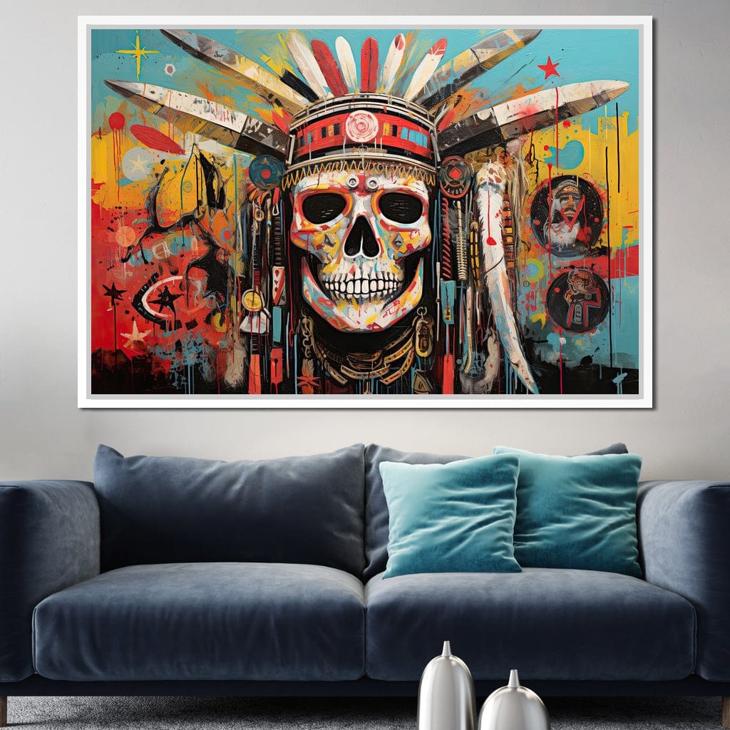 Tribal Echoes in Technicolor Canvas Wall Art