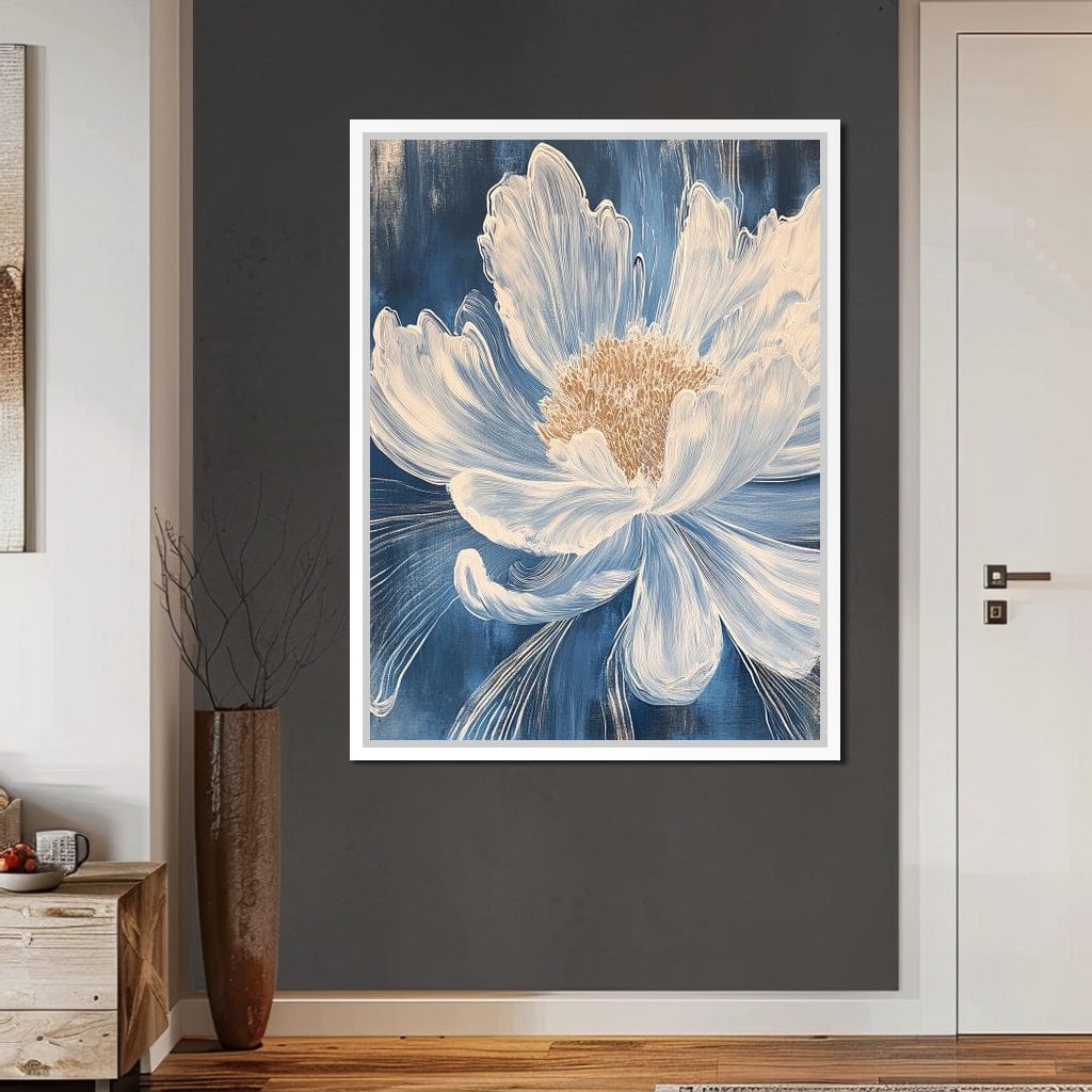 Petal Harmony in Blooming White Canvas Wall Art
