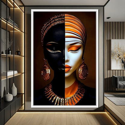 Elegant Duality Portrait Canvas Wall Art