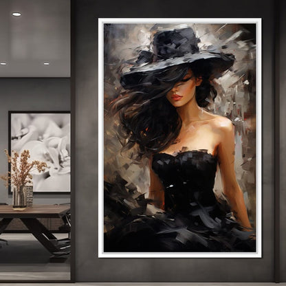 Black Dress Muse Canvas Wall Art