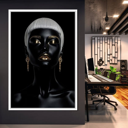 Black Velvet Seraph Canvas Wall Art