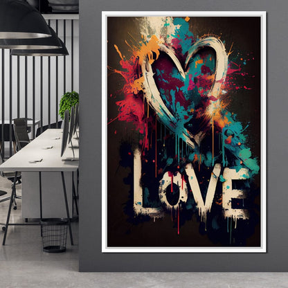 Message of Love Graffiti Canvas Wall Art