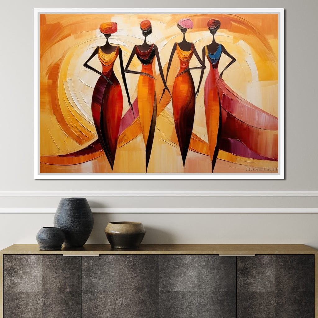 Golden Maroon Elegance Canvas Wall Art