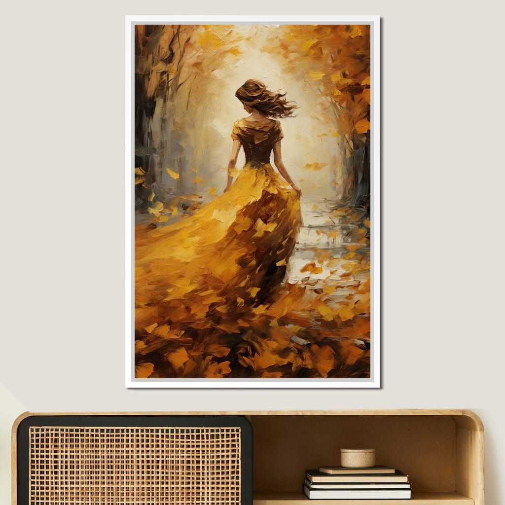 Amber Forest Promenade Canvas Wall Art